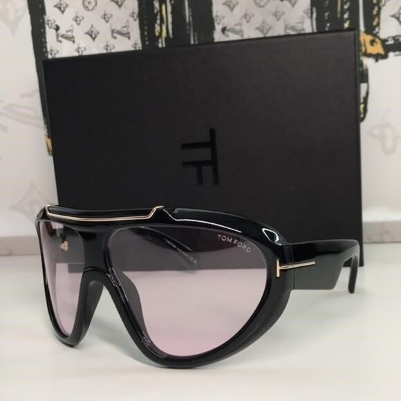 NEW Tom Ford Linden FT1094/S Sunglasses – Shiny Black / Pink – Full Packaging - Picture 7 of 12